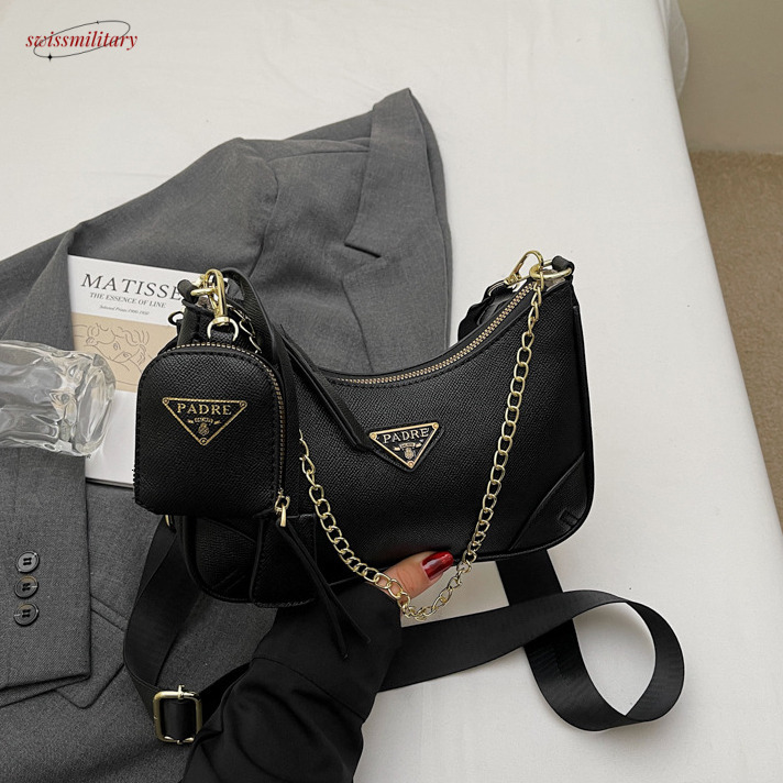 Bag women's bag summer versatile 2025 new trendy chain crossbody bag high-end sense niche single shoulder armpit bag swissmilitary