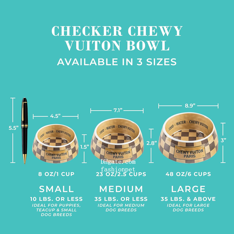 Lanjia Designer Bowl And Placemat Pet Food Water Bowls Melamine Non Slip Skid Proof Heavy Duty For Small Medium Large Dogs Cats Puppies Style Brown J 