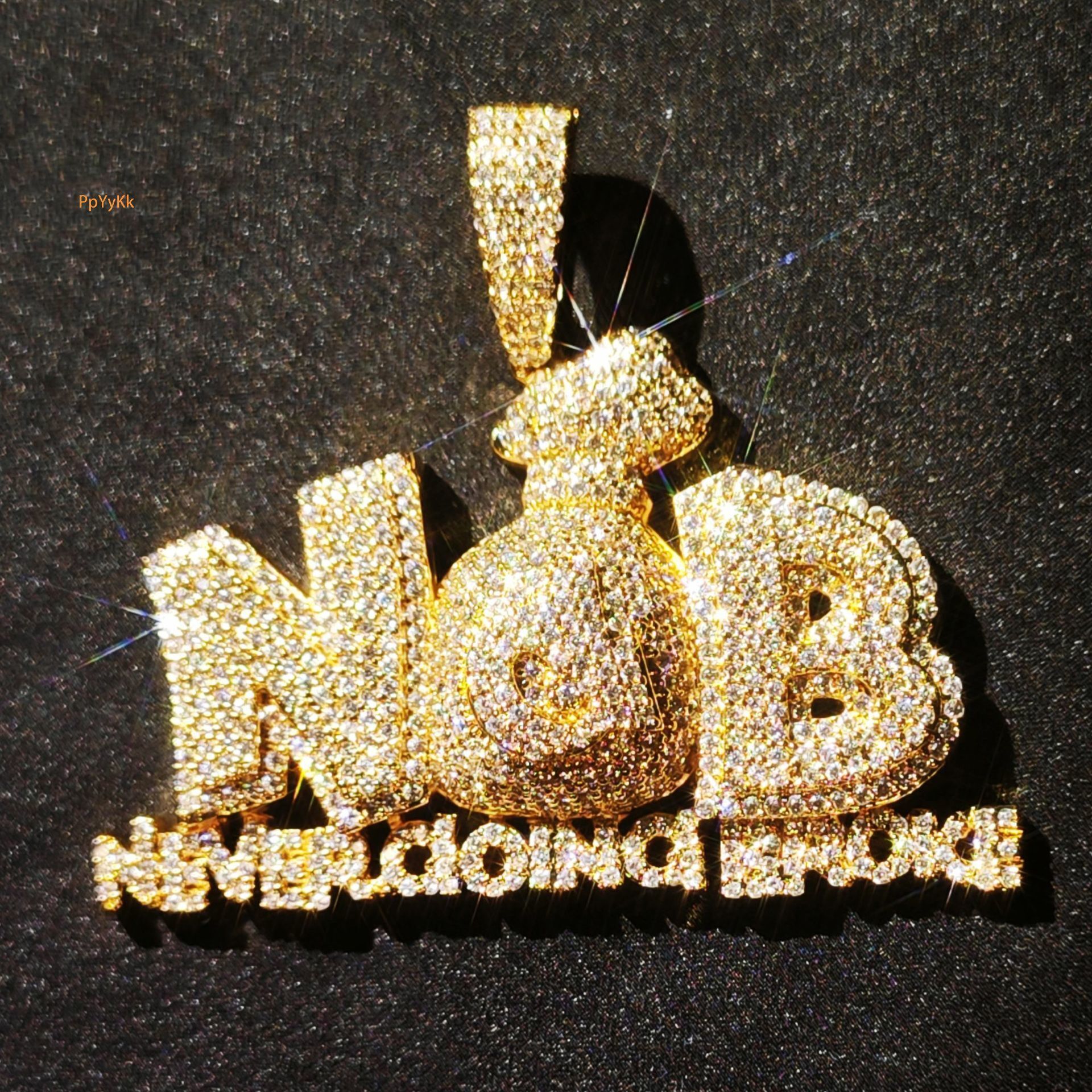 Luxury VVS Moissanite New Iced Out NB Letter Pendant Necklace Hip Hop Unisex Simple Versatile Diamond Studded Trendy Accessory Passes the Diamond Test