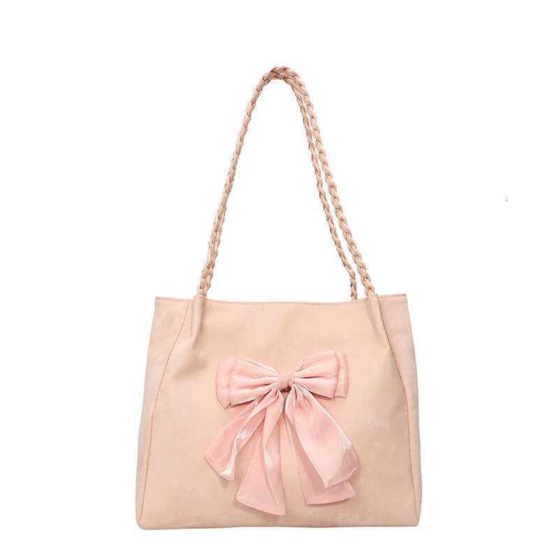 Sweet Bowknot Large Capacity Tote 2025 New Casual Relaxed Soft Commuter Handbag Free shipping Shoulder Bag