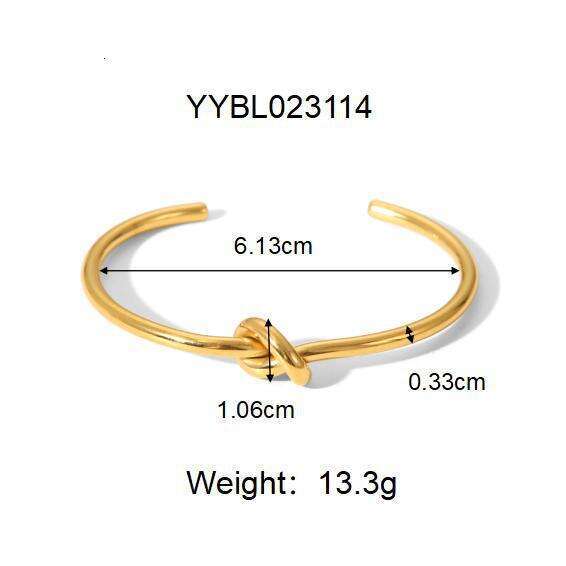 DHCollections Hot Selling Knotted Twisted Open Stainless Steel Niche Design Simple Ins Style Bracelet Jewelry
