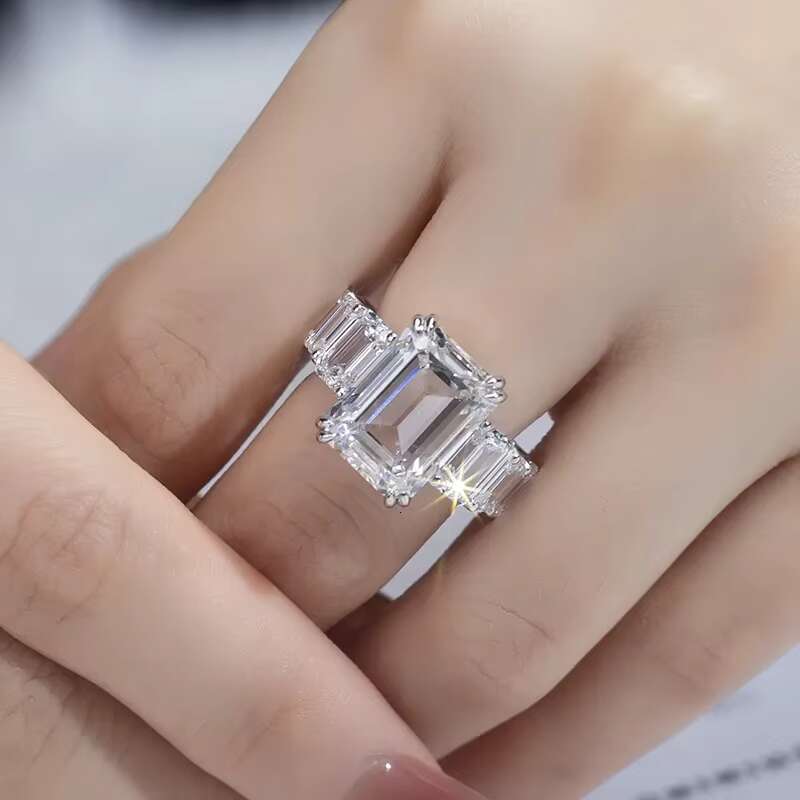 Vvs Lab Grown Diamond Wholesale Real 10k 14k 18k Solid Gold Moissanite Engagement Band Ring Iced Out Wedding Ring