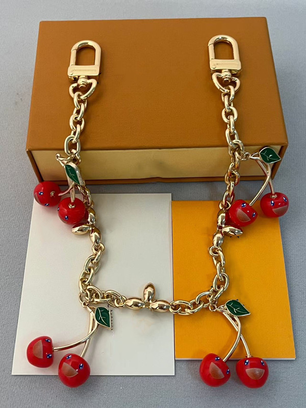 Murakami charm Designer TM Cerise Cherry Bag Chain Keychain Purse Charms for Handbags Cute Bag Charm Keychain Cherry Accessories for Women