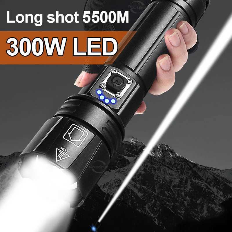 Most Powerful LED Flashlight USB Rechargeable Torch Light High Power Flashlight Tactical Lantern Long Shot Hand Lamp For Camping W250701