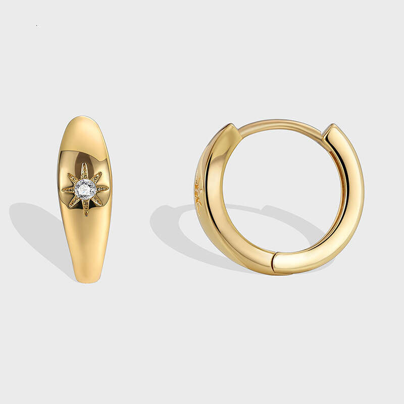 DHCollections Fashionable and Exquisite Copper Earrings for Women, Light Minimalist Style with Zircon Inlay