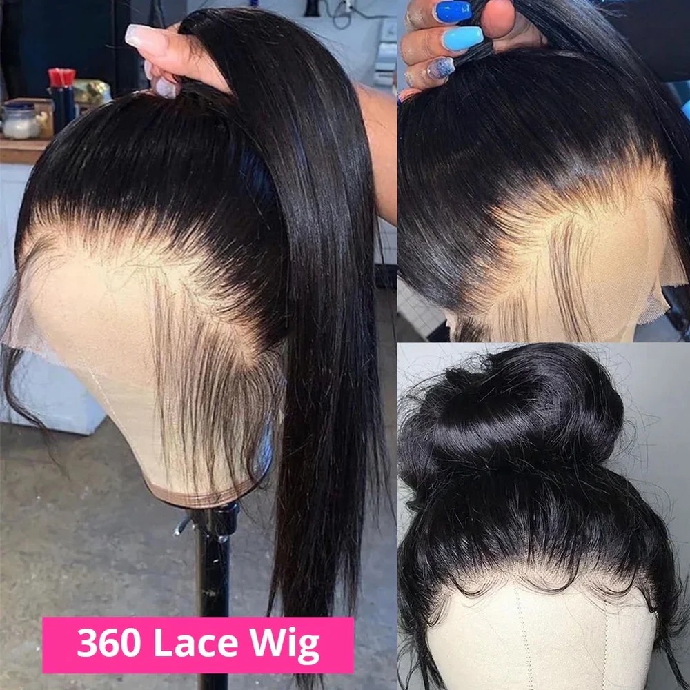 Brazilian Hair 13x6 HD Lace Frontal Wig Bone Straight Human Hair Wigs 360 Full Lace Wigs Glueless Pre Plucked Ready To Go Brazilian Hair For Women Dai