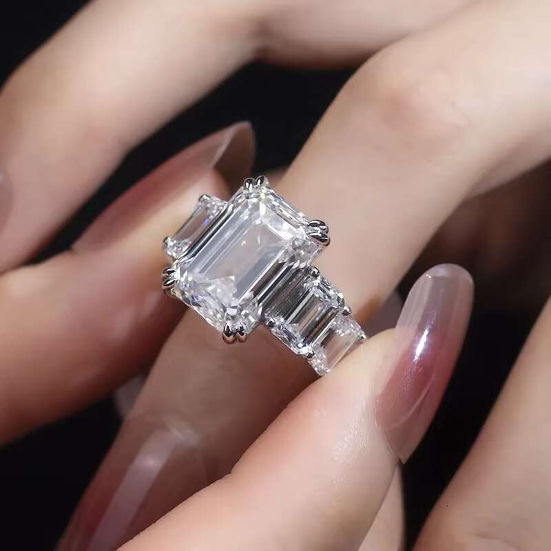 Vvs Lab Grown Diamond Wholesale Real 10k 14k 18k Solid Gold Moissanite Engagement Band Ring Iced Out Wedding Ring