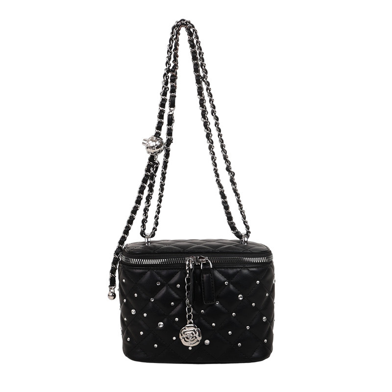 High end crossbody small square bag for women 2025 summer new style diamond grid chain simple single shoulder bag