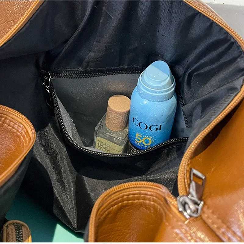 Fi Wens Travel Totes Duffle PU Leather Gym Sports Fitness Casual Lage Handbag Shoes Pocket Shoulder Weekend Bag bolso Y250626