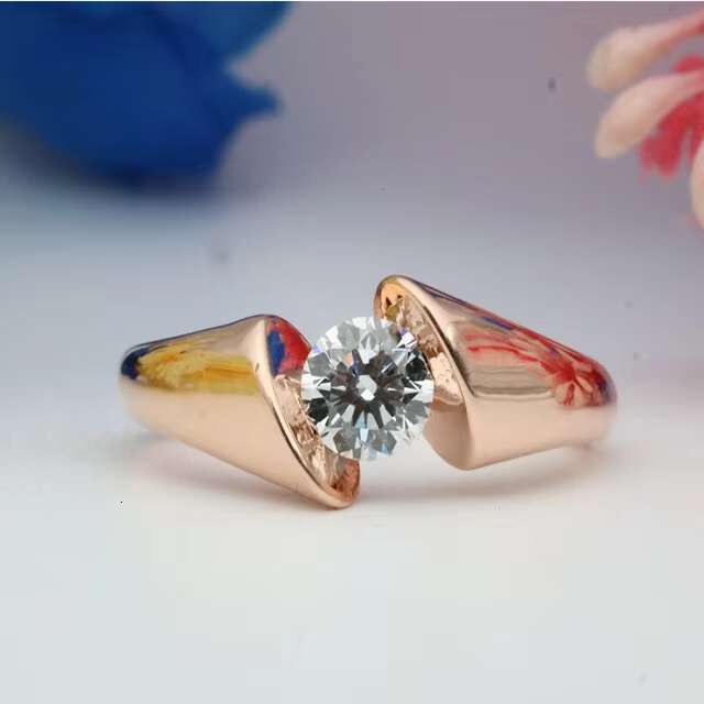 Elegant Stunning Modern Bypass Lab Grown Diamond Ring Unique 14k Rose Gold Statement Engagement or Anniversary Jewelry