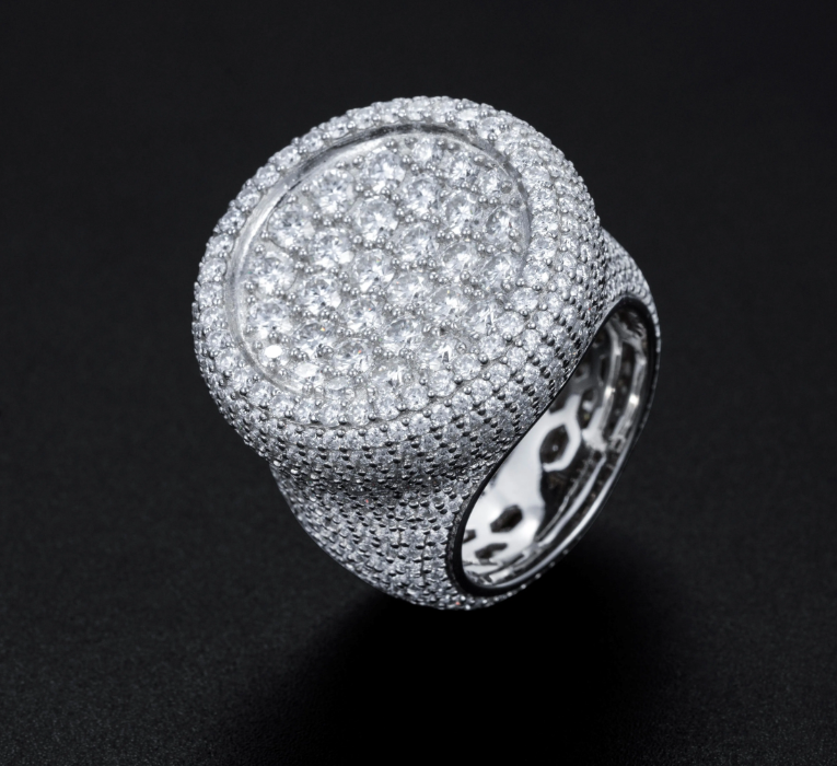 Iced Out Sterling Silver 925 Luxury Rings Fashion Hip Hop Mens Vvs Moissanite Ring