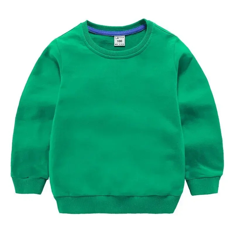 Autumn Solid Color Clothes 2-10Years Childrens Hoodies Sweatshirts Girl Kids White Tshirt Cotton Pullover Tops for Baby Boys 250724