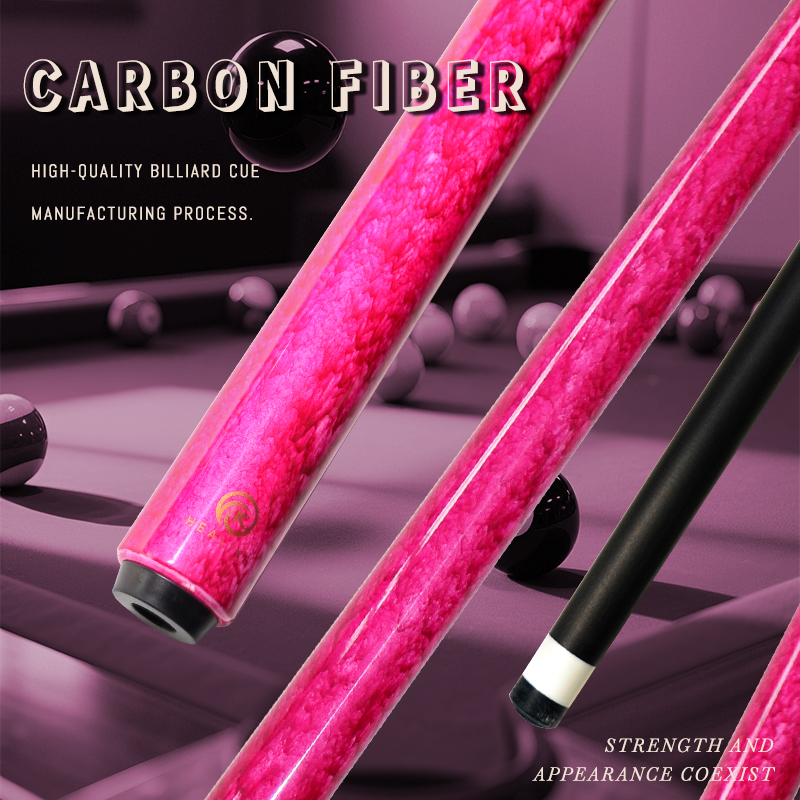 OKHEALING Quicksand Red 1/2 Split Billiard Cue Carbon Fiber Billiard Stick 12mm Pigskin Tip Radial Pin Joint Carbon fiber Cues Weight 17.6Oz Professio
