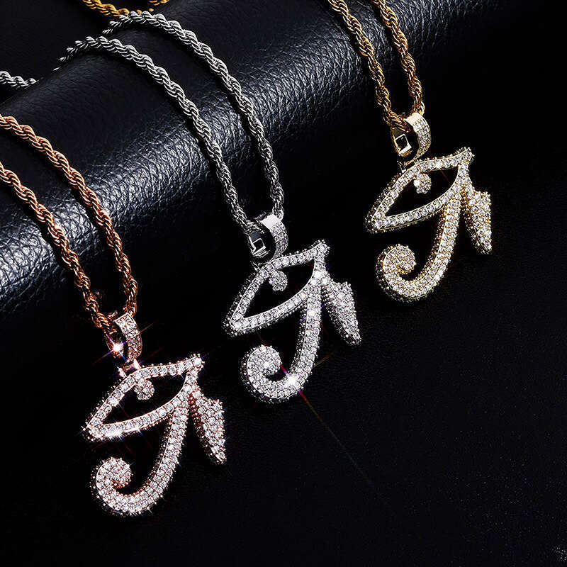 Ancient Egyptian Symbol Horus Pendant Full Zircon Personality Hip Hop Trendy Eye Necklace Accessory