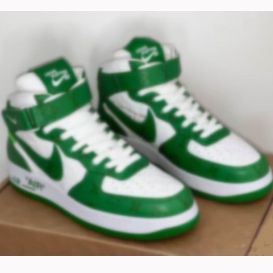 Designer Sneaker Virgil Trainer Running Shoes 1s High top Calfskin Leather White Green Red Blue Letter Overlays Platform Low Sneakers Size39-46 6.20 16