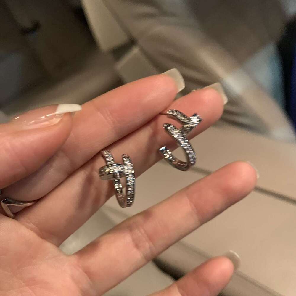 Earrings with a high-end and eye-catching look, light luxury and high-end earrings, pure silver Korean-style earrings for women, a bestseller