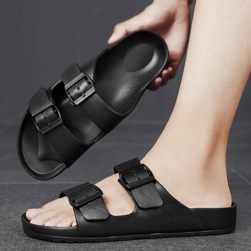 Mens straight line slippers plastic EVA one-time molding waterproof and wear-resistant human functional learning sandals Y250626