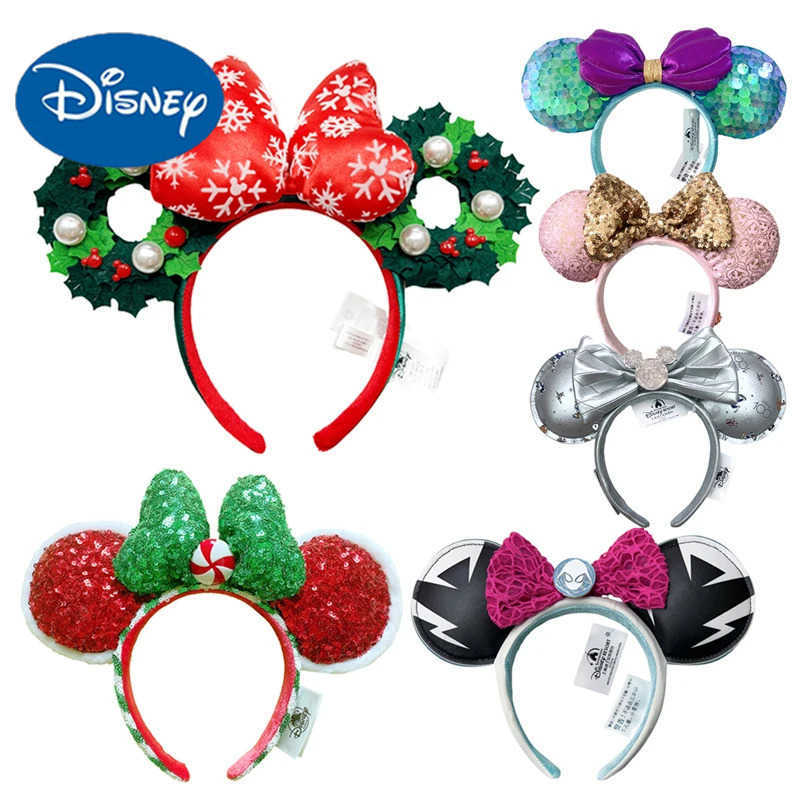 Disney 2024 Christmas Headband 50th Anniversary Pirate Headwear Mickey Mouse Classic Mermaid Disney Ears Headwear fashion piece for adu W250625