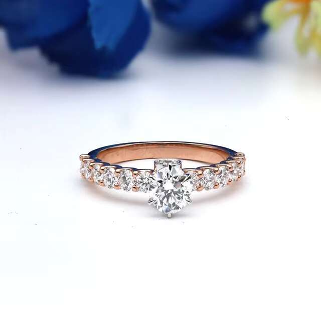 Round Cut Lab Grown Diamond Ring Pave setting Engagement Ring IGI Certified Lab Diamond Wedding Ring Beautiful Pave setting