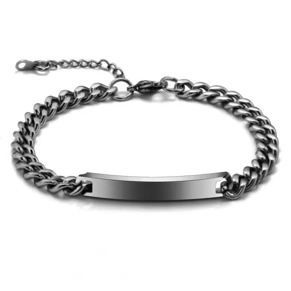 Stainless Steel Personalized Custom Engraving Name ID Bracelets Bangle For Men 250625