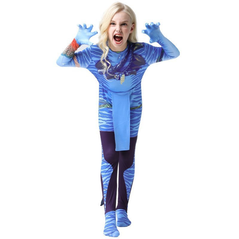 Children's performance costumes, blue anime games, role-playing costumes, COS boys and girls' costumes