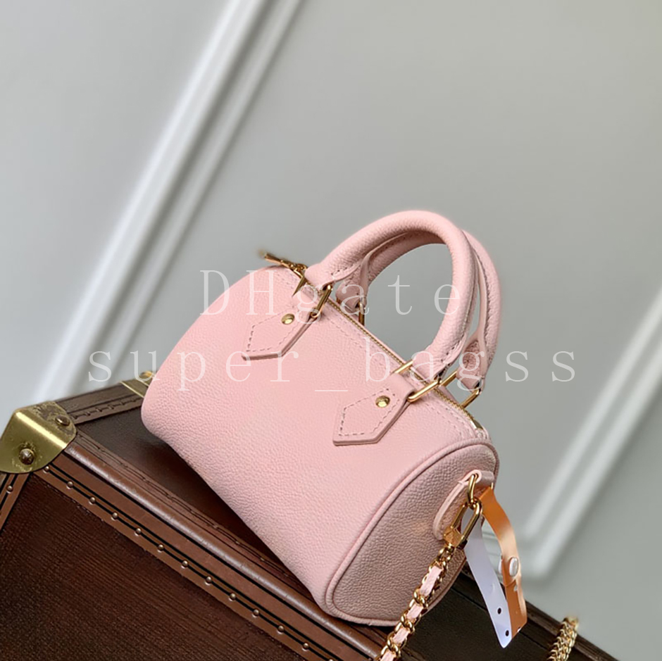 Mirror quality handbag Nano Speedyyy Mini Crossbody bag Luxury Designer Bag Embossed cowhide genuine leather wallet 16CM Shoulder Bag with Box LS01A4