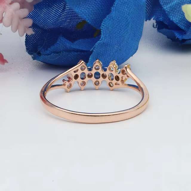 Elegant 2-Row 14K Rose Gold Lab Grown Diamond Ring Classic Engagement Wedding Fashion with IGI Certificate