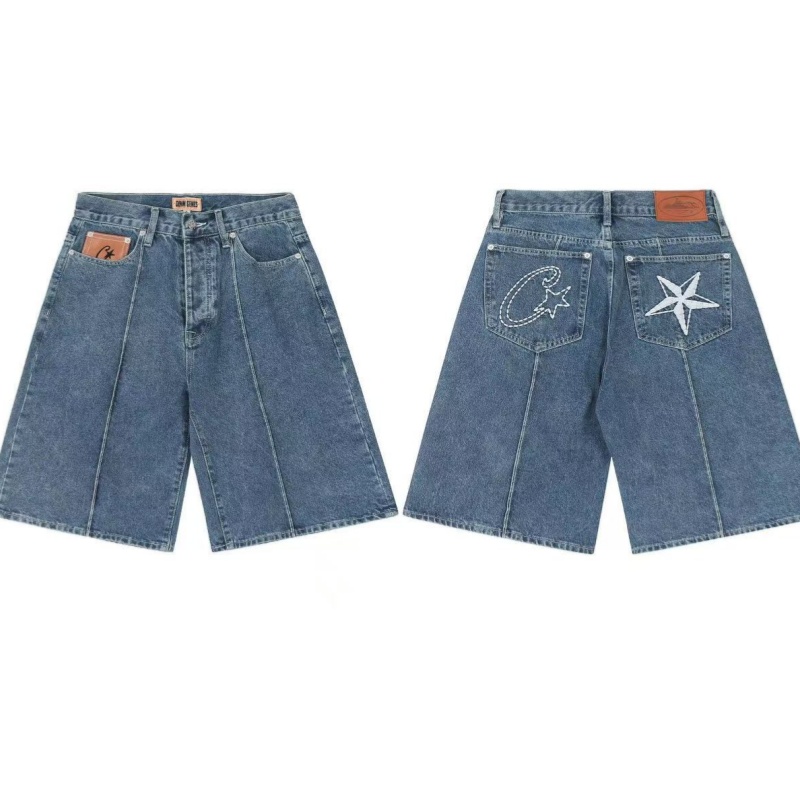 DEEPTOWN Y2k Hip Hop Denim Shorts Jorts Mens Streetwear Harajuku Fashion Casual Punk Rock Gothic Wide Leg Baggy ShortsXJ241206