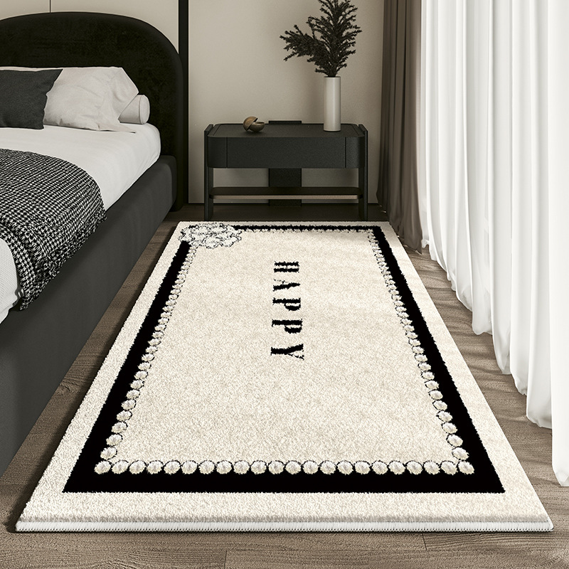 60*180cm Cashmere Imitated French Small Fragrance Bed Rug Advanced Sense Living Room Study Oval Dirt Resistant Non-Slip Carpet R250626