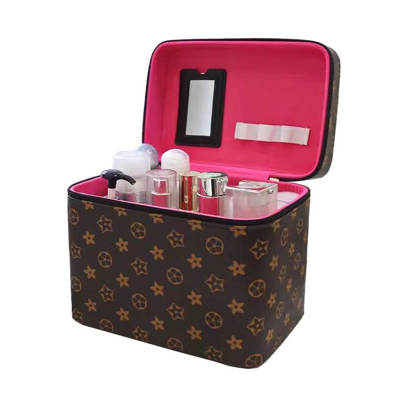 Designer Makeup Bag Vanity Bag Toiletry Bag Large-capacity High-end Portable Cosmetic Case Three-piece Net Red Cosmetic Storage Box