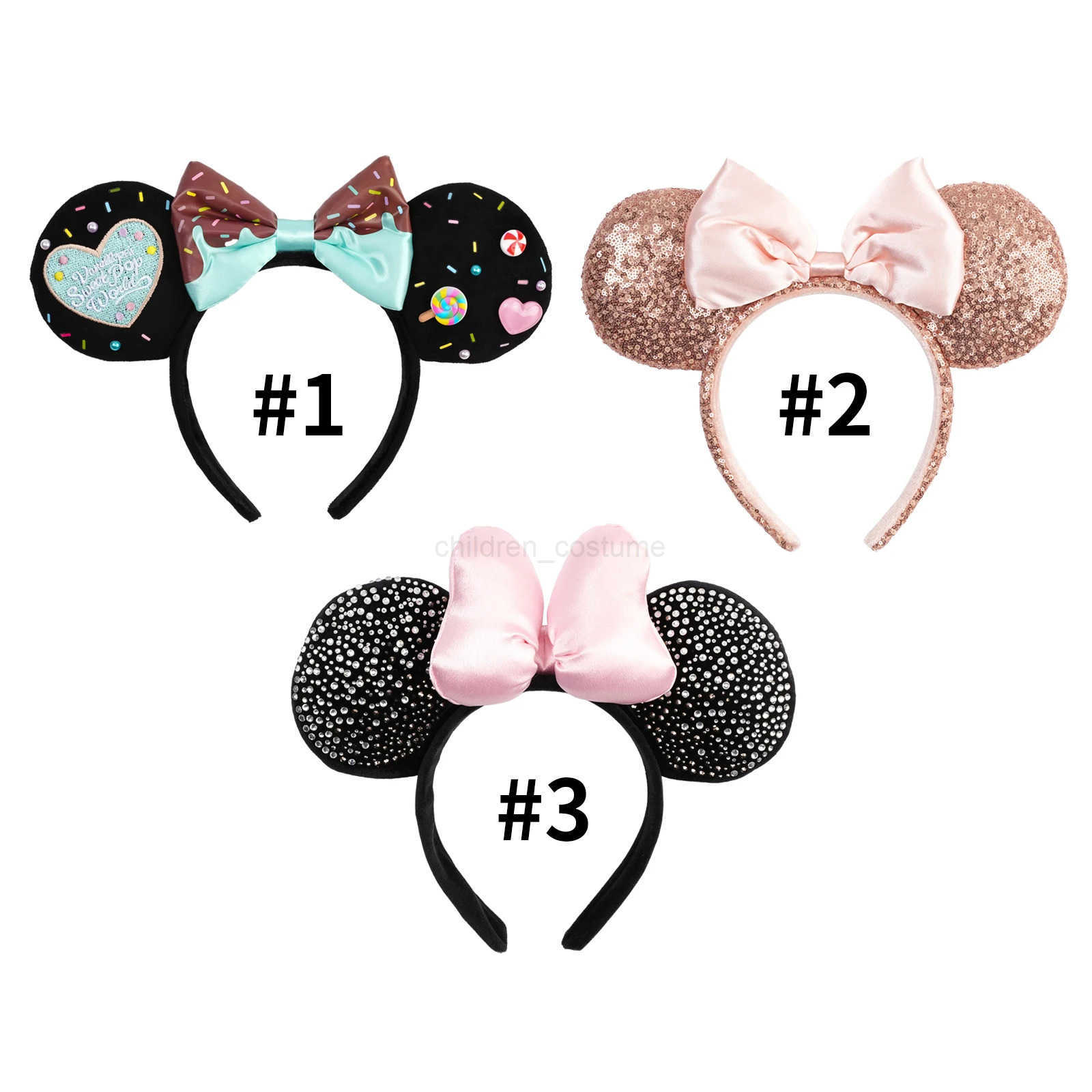 Disney 2025 Disney Minnie Mouse Ear Headband New Holiday Christmas Snowman Headdress Cosplay for Adults Kids Hair Accessories W250717