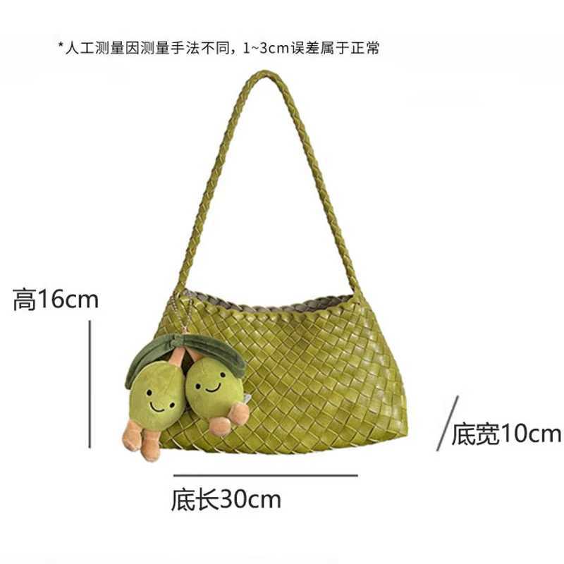 PU Hand-Woven Mens Bag Vegetable Basket Sailboat Bucket Bag Casual Shoulder Bag Y250626