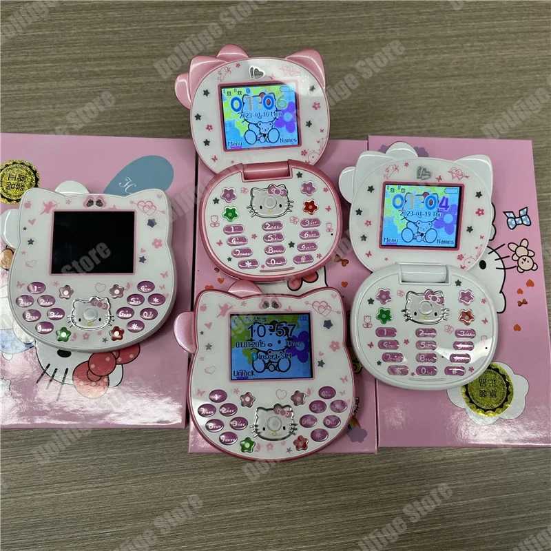Sanrio 2024 New Sanrio Kawaii Hello Kitty Mini Phone Cartoon Kids Taiml Cute Phone Festival Birthday Fashion Girls Toys Children Gift w250626