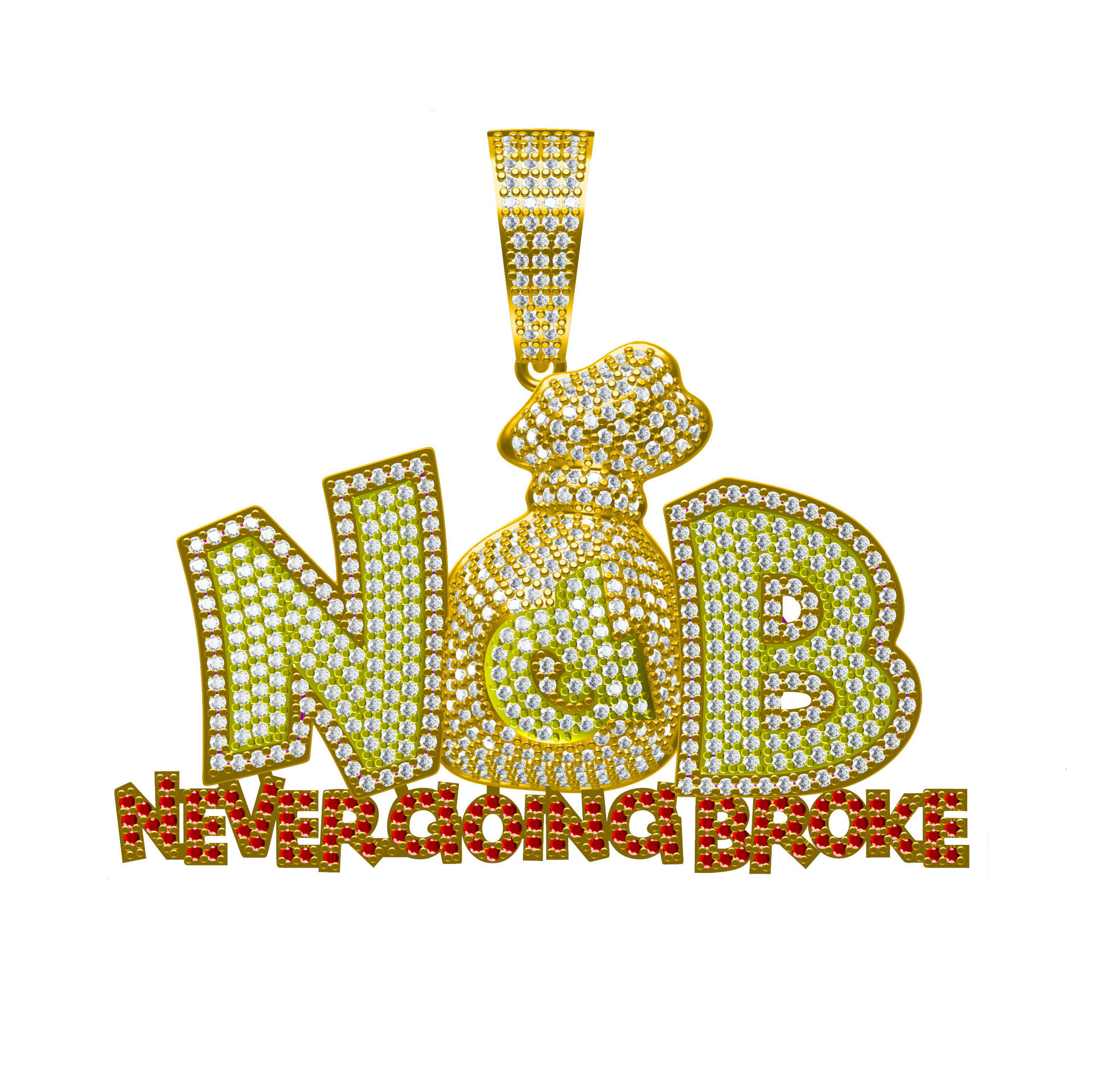 Luxury VVS Moissanite New Iced Out NB Letter Pendant Necklace Hip Hop Unisex Simple Versatile Diamond Studded Trendy Accessory Passes the Diamond Test