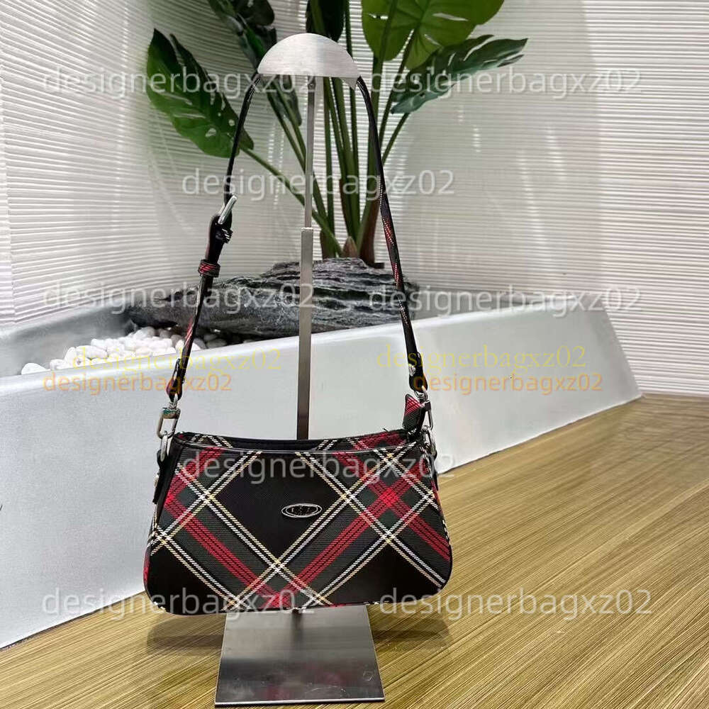 Luxury Bag Vivianw West Wood Saturn Tote Handbag Designer Retro Plaid Empress Underarm Bag New Trend High End Shoulder Baguette For Women Mcmwallet Loewetote