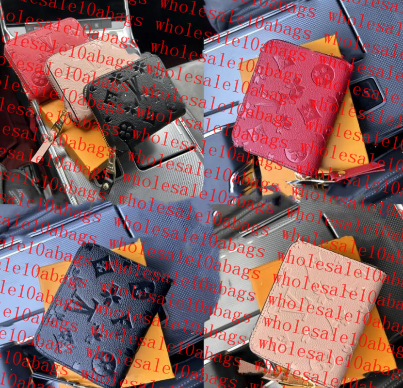 12A Fashion designer wallets luxury womens short purses embossed flower letters credit card holders ladies plaid money clutch bags with box and dustbag high-quality