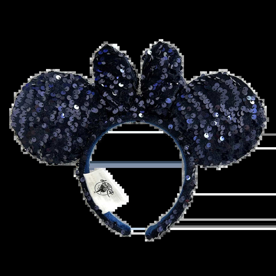 Disney 2025 Disney Solid Color Minnie Mouse Ear Headband Large Sequin Hairbands Party Christmas Halloween Cosplay Costume for Girls W250625