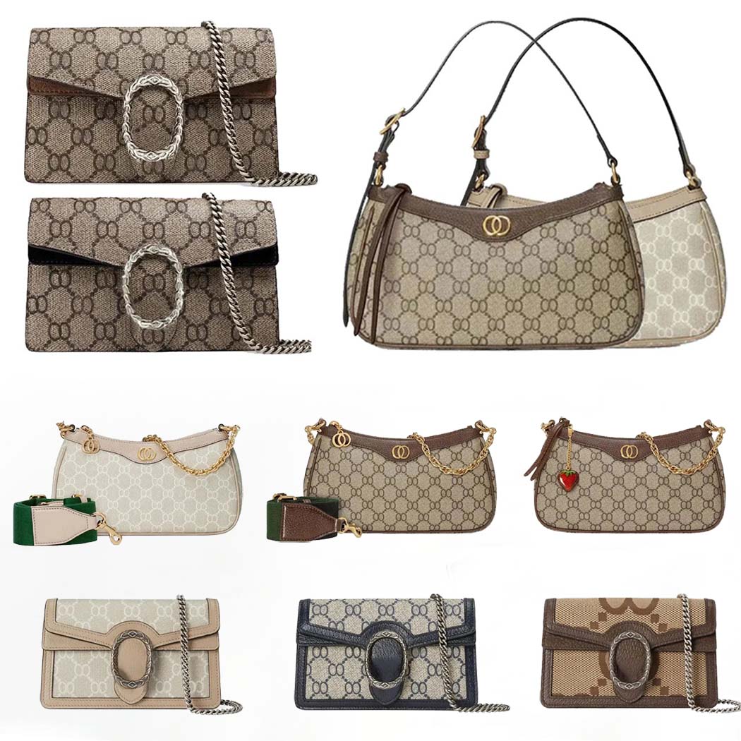 Designer Bag Shoulder Bags Ophidia Bag Women Chain Classic Handbag Ladies Luxury Messenger Underarm Bag Lady Purse Brown Wallet Letter with Strawberry Leather Bag