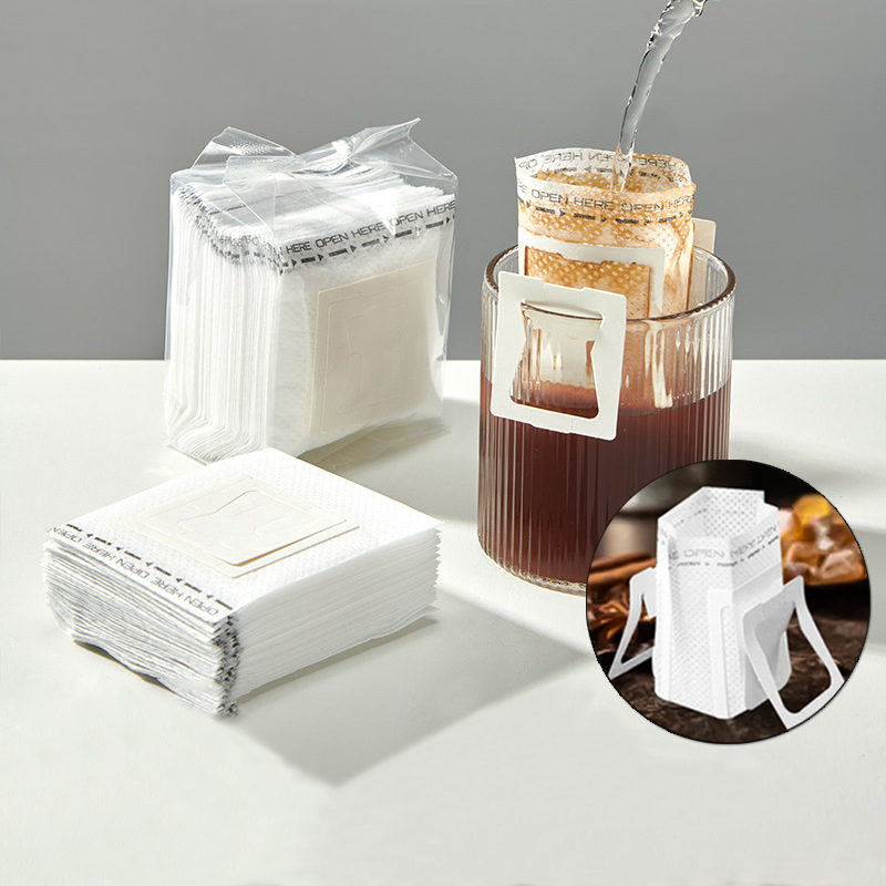 50 portable coffee filter paper hanging ear drops disposable filters are very suitable for travel, camping, home, and office use