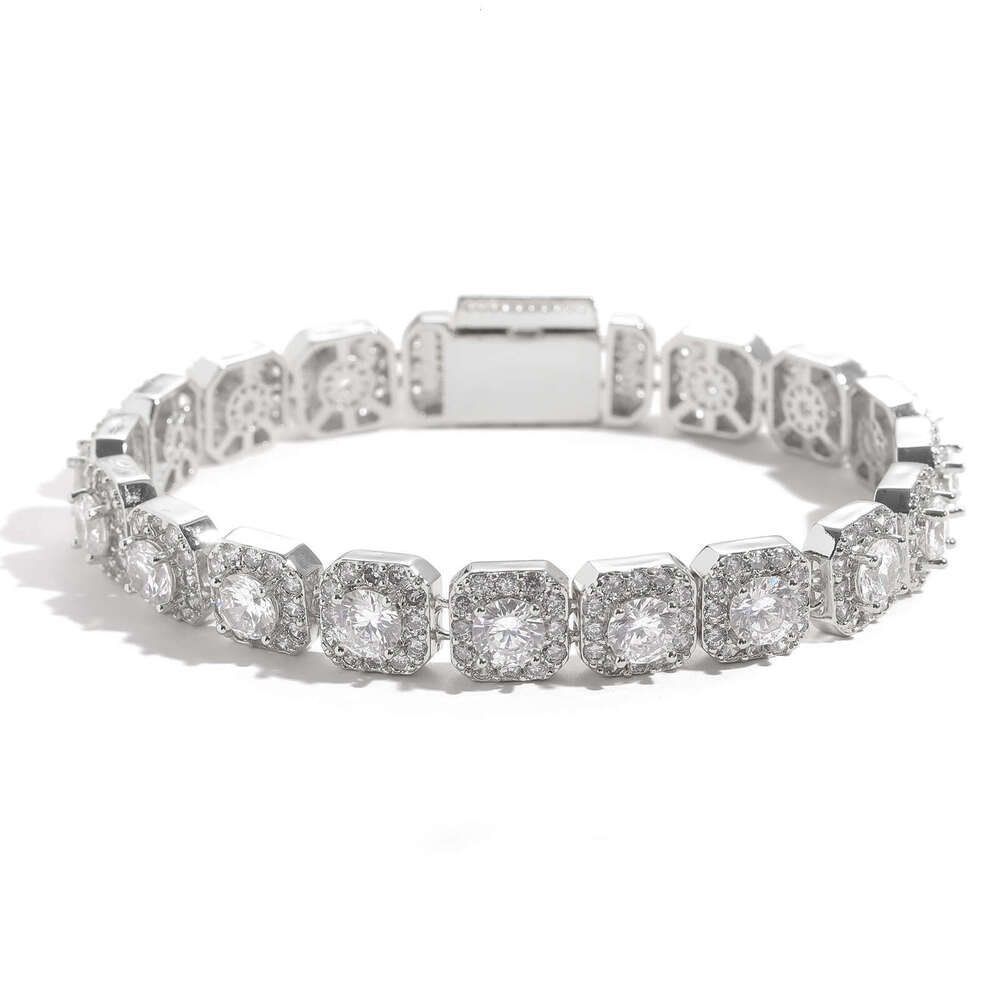 10mm Wide Ice Sugar Chain Sier Moissanite, Trendy Men's Necklace with Certificate e14d