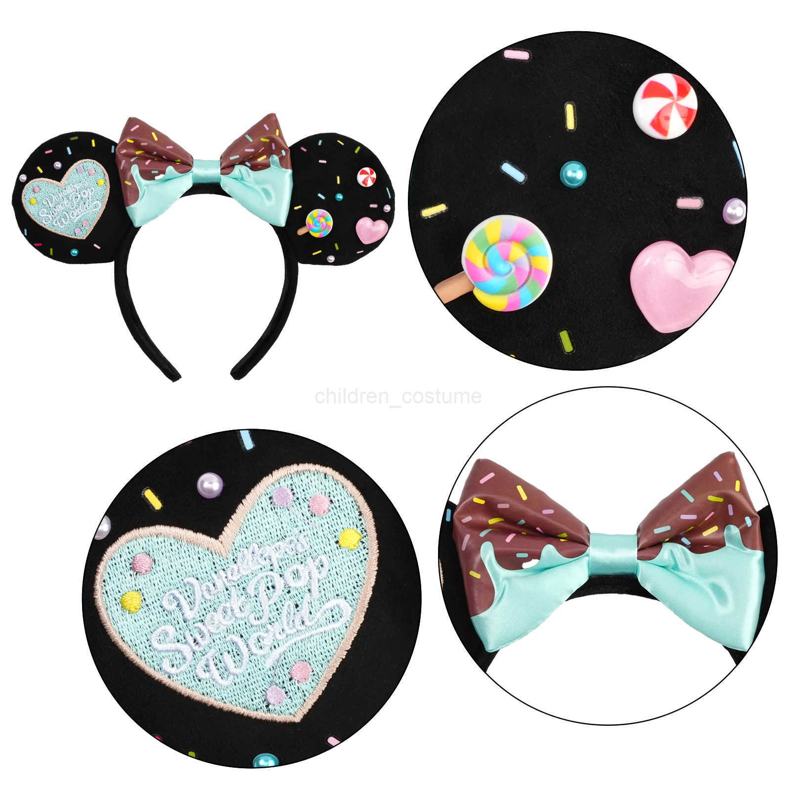 Disney World Minnie Ear Headband For Child EarsWomen Disneyland Mickey Adult/Women Disneyland Leather Plush Sequin Cosplay Girls W250717