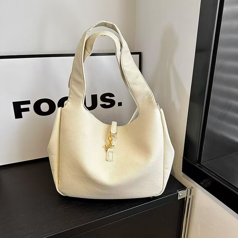 designer bag Summer high-end texture bucket bag, large capacity shoulder bag, versatile tote bag, underarm bag Large capacity pack