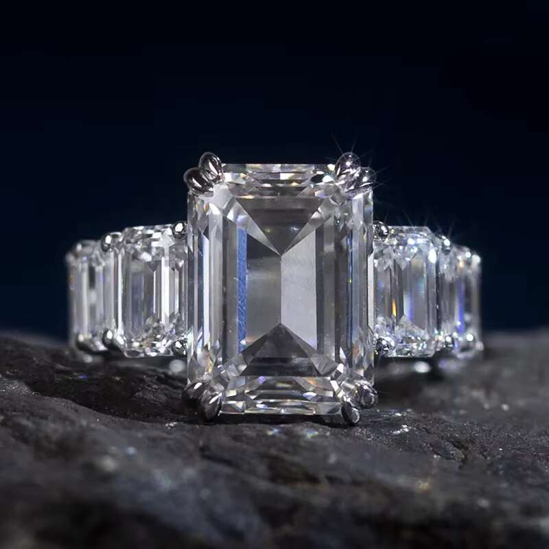 Vvs Lab Grown Diamond Wholesale Real 10k 14k 18k Solid Gold Moissanite Engagement Band Ring Iced Out Wedding Ring