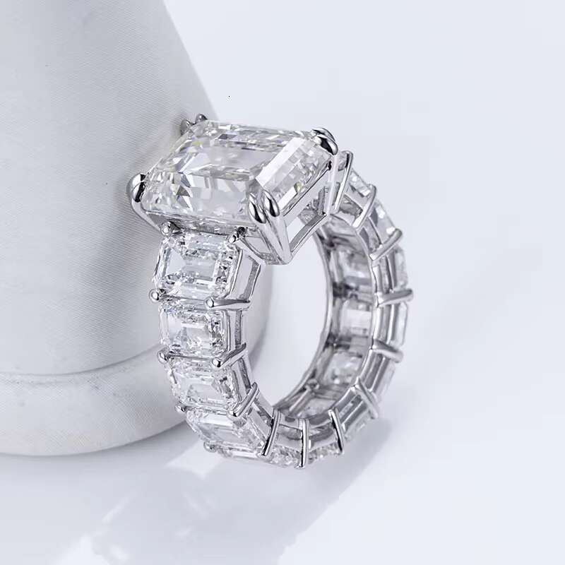 Vvs Lab Grown Diamond Wholesale Real 10k 14k 18k Solid Gold Moissanite Engagement Band Ring Iced Out Wedding Ring