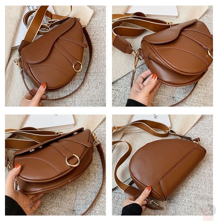 Designer bag saddle bag quality fashion dressing banquet shoulder bag luxury bag 2025 new crossbody bag canvas pu strap phone lipstick storage mother 