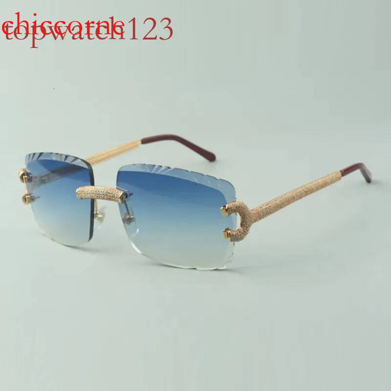 Micro-paved dia big C sunglasses 3524020 with cut lenses, size: 58-18-140mm (eye-Bridge-Temple)Fashion watch