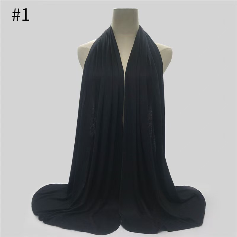 T1077 solid color modal large size cotton jersey mercerized cotton soft women's headscarf scarf veil