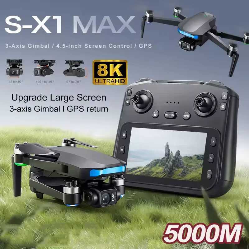 S-X1 New 5G GPS 8K HD EIS Cameras Drone with Sns 3-Axis Anti-shake Gimbal 8K Aerial Brushless Drones RC Quadcopters Mini UAVXJ250627