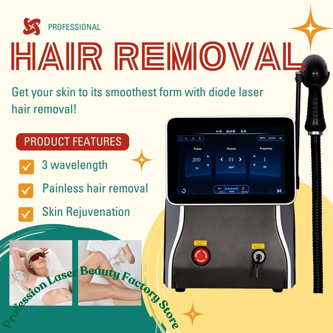 Professional Laser Epilator Portable 808nm Diode Laser Hair Remove Ice Titanium Permanent Hair Removal Machine For Salon