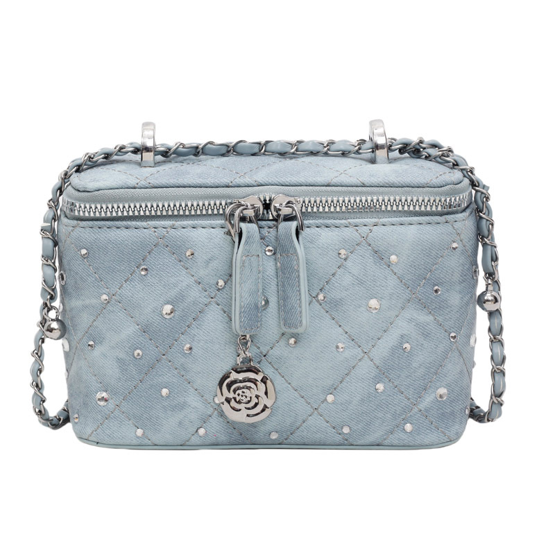 High end crossbody small square bag for women 2025 summer new style diamond grid chain simple single shoulder bag